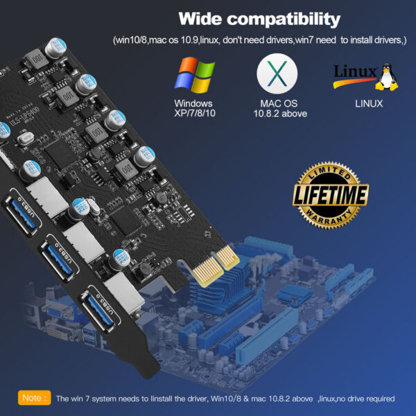 7ad44799a0dafe45 5Gbps 3.2 Gen1 USBC PCIE Hub USB 3.0 PCI Express Board PCI-E USB3.0 Adapter Multiplier USB3 3.1 Controller Add on Card