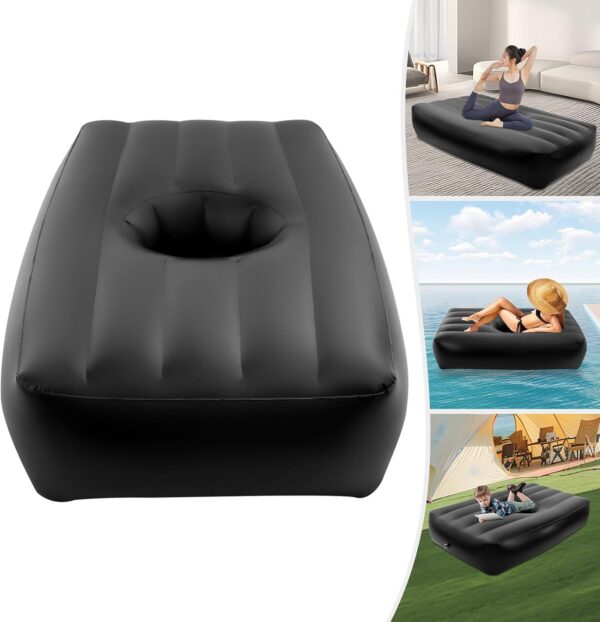 7ad6129180f74fcf BBL Air Mattress with Hole, 72x17in Post-Surgery Inflatable Bed with Electric Pump, Brazilian Butt Lift Recovery, Swimming Pool Floating Bed for Camping Traveling Hiking (Black)