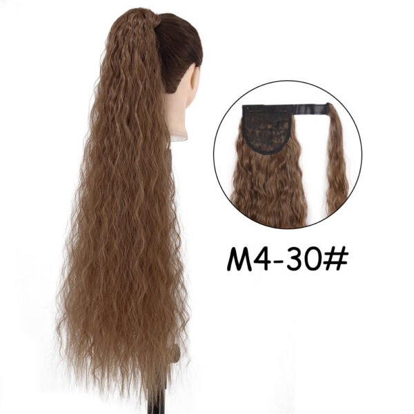 7aeb4216fa775005 34inches Synthetic Ponytail Hair Extension Clip in Fake Wig Hairpiece Blonde Wrap Around Pigtail Long Smooth Overhead Pony Tail