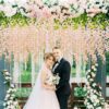 7afbb0e1cde8fe22 CEWOR 24pcs Wisteria Hanging Flowers 3.6ft Artificial Vines Fake Garland Silk Flower String for Wedding Party Garden Outdoor Greenery Home Wall Decoration (Purple)