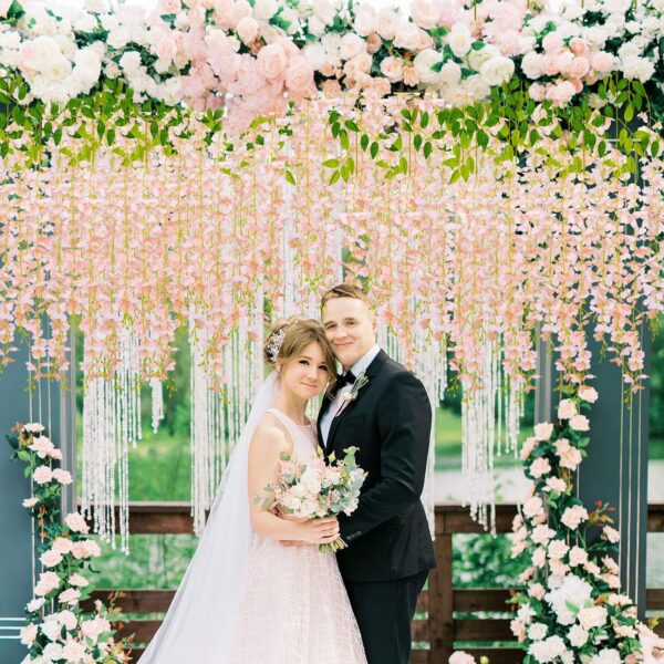 7afbb0e1cde8fe22 CEWOR 24pcs Wisteria Hanging Flowers 3.6ft Artificial Vines Fake Garland Silk Flower String for Wedding Party Garden Outdoor Greenery Home Wall Decoration (Purple)