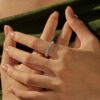 MODIAN Dazzling D Color Moissanite Eternity Band Rings 925 Sterling Silver Luxury Stackable Fashion Ring For Women Fine Jewelry