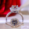 AETEEY Moissanite Diamond Square Ring D Color 1CT 2CT Real Sterling Sier For Women Wedding Fine Jewelry RI018