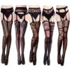 VERO MONTE Women Patterned Fishnet Tights Black Fishnets Net Stockings Pantyhose