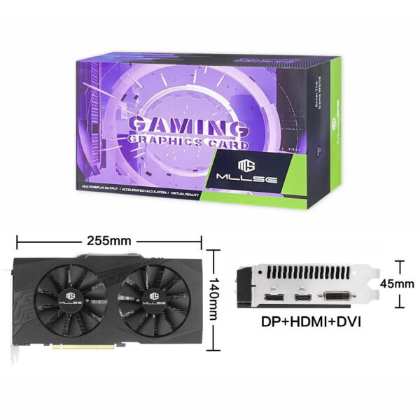 7b14fc5e5b71e37d MLLSE AMD RX 8GB 2048SP Gaming Graphics GDDR5 256Bit PCI-E 3.0 ×16 8Pin Radeon GPU Rx 580 Card Placa De Video