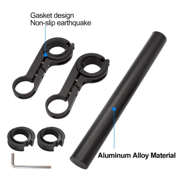 7b22b941fc6752fe Handlebar Bracket Carbon Tube Double Extension Riding Frame Bicycle Clip