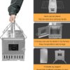 7b32a8f138d96401 UNHO Camping Tent Stove: Portable Wood Burning Stove Stainless Steel Outdoor Cooking Heater Log Burner with 7 Chimney Pipes for Tent Shelter Garden Silver