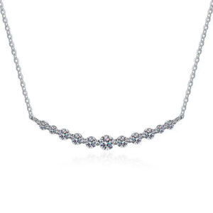 Smyoue Total 1.1ct All Moissanite Necklace for Women Sparkling Lab Diamond Pendant Jewelry 100% S Sterling Sier GRA