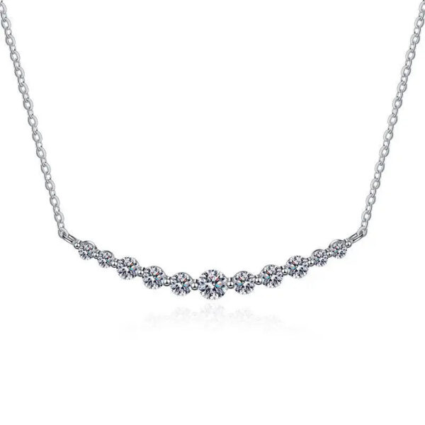 Smyoue Total 1.1ct All Moissanite Necklace for Women Sparkling Lab Diamond Pendant Jewelry 100% S Sterling Sier GRA