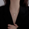 Hot New Sterling Sier Flash Diamond Necklace Simple Zircon Water Drop Pendant Feminine Clavicle Chain Fashion Jewelry Gift