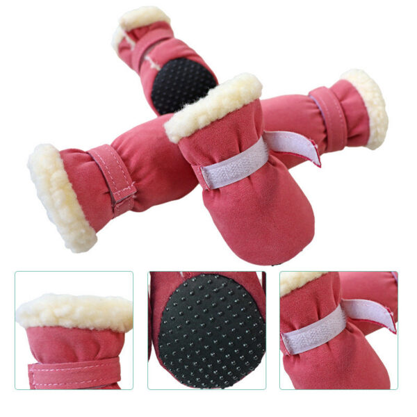 4pcs Winter Dog Anti-slip Snow Small Dogs Thick Cat Puppy Shoes Socks Pet Boots for Chihuahua Yorkshire