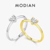 7b83068e0a36c199 Modian Authentic 925 Sterling Silver Simple Love Heart AAAAA Zirconia Sparkling Finger Ring For Women Female Wedding Jewelry