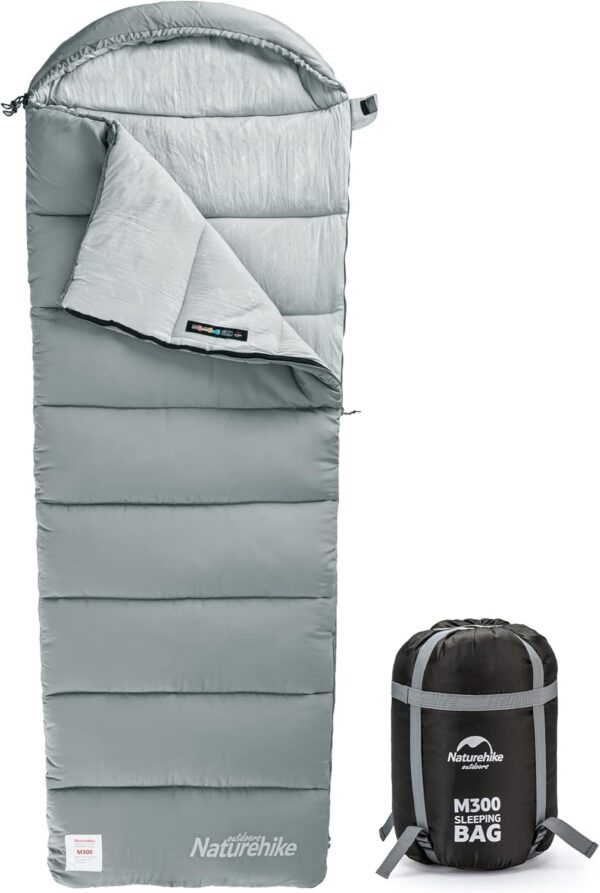 7b8762d4e74ed9a0 Naturehike Baumwollschlafsack mit Kapuze, 3-Jahreszeiten-Schlafsack, Leicht, Tragbar und Spleißbar, Gefüllt mit M180/M300 HHochwertiger Baumwolle