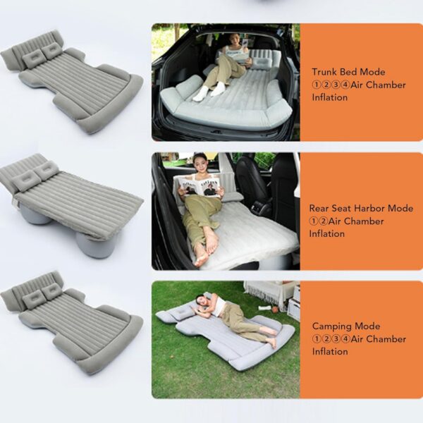 7b8d568a86b4a43a Ejoyous Auto Matratze, Auto Luftmatratze Aufblasbares Flockbett Verdickte SUV Automatratze Luftbett mit 2 Stützpfeilern und Luftpumpe für Rücksitz Kofferraum Unabhängige Luftkammern