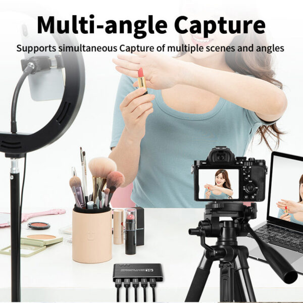 7b93108e9ac8e783 Unnk 4K Video Capture Card 1080P 60fps to USB 3.0 Camera Grabber Recording 4 HDMI Channel Input for Live Streaming