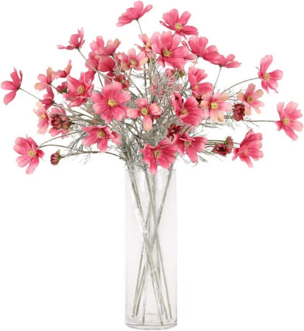 7b989cff43fac577 2 Pcs Artificial Flowers Plants Calliopsis Silk Flower Arrangements Wedding Bouquets Decorations Plastic Floral Table Centerpieces for Home Kitchen Garden Party Decor Approx 23.6'' High - Light Pink