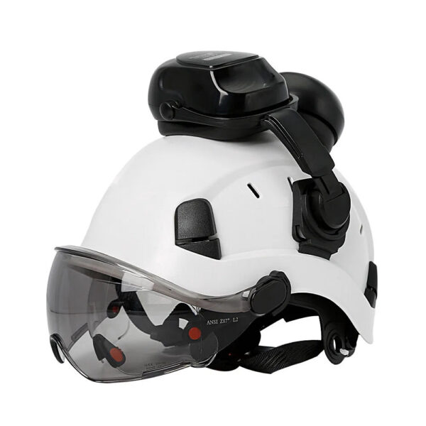 7b9aa33efd1c2fa4 CE Construction Safety Helmet With Visor Built In Goggle Earmuffs For Engineer Hard Hat ANSI Industrial Work Cap Head Protection