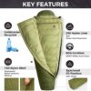 ATEPA Daunenschlafsack Camping, 650FP Mumienschlafsack leicht, 3-in-1 Schlafsack Outdoor Erwachsene, 3 Jahreszeiten warm, wasserabweisend, ideal für Erwachsene bei Reisen, Abenteuern und Camping