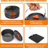 7baf7b8a52fc18a9 Hisencn Portable Camping Stove, 2 Burner Foldable Camp Stove, 20000 BTU Folding Gas Stove, Portable Propane Stove with Carry Bag, Adjustable Burners & Piezo Ignition, Includes Frying Pan, Kettle, Pot