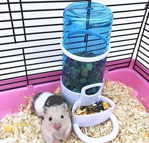 7bb03a615beb644e Pet Feeder Automatic,Bird Hamster Small Animal Feeder, Automatic Feeding Device Dispenser for Hamster Bird Pigeon Parrots Mini Hedgehog with Holder (5.90x2.83x6.10in)