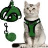 7bb1da2fe64f0b3c Cat Harness and Leash Set for Walking Escape Proof, Kitten Adjustable Small Large Lightweight Soft Vest Harness and Leash(Medium, Green)