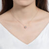 Lnngy 6.5mm Round Bezel Moissanite Pendant Necklace For Women 925 Sterling Silver Clavicle Chain Necklaces Jewelry Collare Mujer