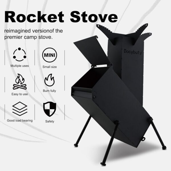 7bd7baa29920b7a9 Rocket Stove Wood Burning Camp Stove Rocket Stove for Cooking Portable Wood Mini Burning Stove, Fire Camping Stove for Cooking backyard cooking Camping grill outdoor events BBQ Comes with storage bag