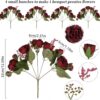 Artificial Peonies Silk Flowers, Faux Peony Bouquet 4 Bundles Florals Arrangements Decor for Farmhouse Home Boho Wedding Table Centerpiece, Fake Plastic Flowers Bulk for Vase Decoration (Pink Purple)