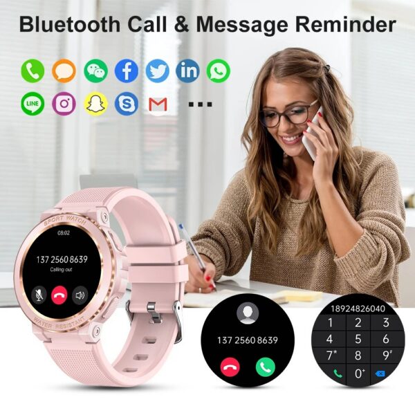 MELANDA Sport Smart Watch Women Bluetooth Call Smartwatch IP68 Waterproof Fiess Tracker Health Monitoring for IOS Android 60