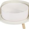 7bea110a13976094 Cat Food Water Bowl Set - Raised Cat Bowls with Non Slip Stand - Elevated Puppy Bowls for Small Dogs - Double Ceramic Cat Feeding Bowls with Splash Proof Guard - Tall Cat Dishes - 2 x 480 ML - 16.2 OZ