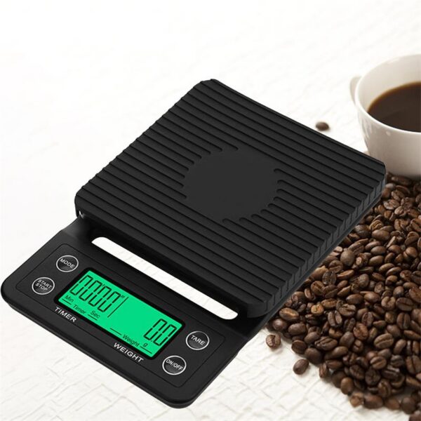 1pc Black 0.1g Coffee Dropping With Timer Digital Kitchen High Precision LCD Scale