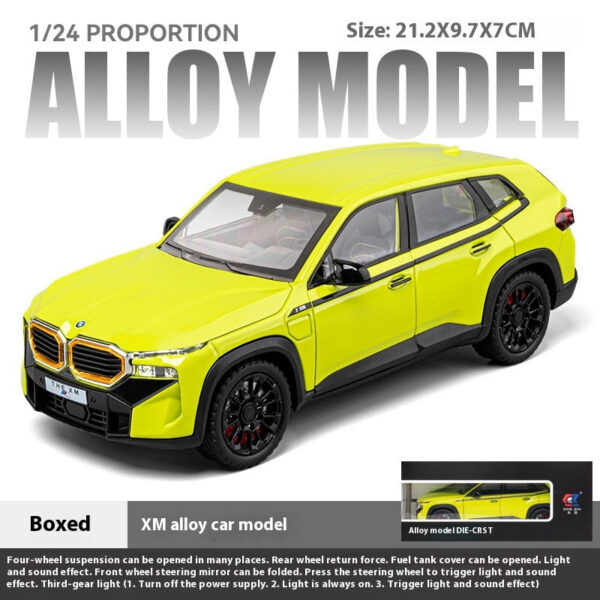 1:24 Scale XM Alloy Car Toy Model with Sound Light Effects Wind-Up nism Ideal for Kids Collectors - Fun & Durable