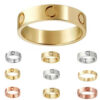 Unisex Womens Love Ring Mens Designer Rings Couple Jewelry Titanium Steel Band Fashion Classic Gold Sier Rose Color screw With diamonds Size 6-10