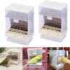 7c2c55ebb4a7794f PINVNBY No-Mess Bird Feeder Parrot Automatic Feeder Seed Food Container Perch Cage Accessories for Budgerigar Canary Cockatiel Finch Parakeet Green Cheek Conures Parrotlets Lovebirds