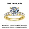 7c37907389fda59e AnuJewel 4.3cttw D Color Moissanite Engagement Sterling Sier Gold Plated Lab Created Diamond Wedding Band Rings