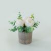 7c38522c28e4b2e8 Artificial Flowers Kit with Pot, Combination of Fake Silk Burgundy Red Roses and Greenery,Small Plant Potted Decor for Offices,Bookshelf,Bedroom, Living Room,Party,Wedding Decorations…