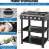 7c3de5637baa7081 Propane Gas Stove-300000BTU Portable Gas Stove with Support Leg Stand and Wind Blocking Cover Adapter Auto Ignition Camping Stove 4 Burner LPG for RV, Apartment, Outdoor Cooking