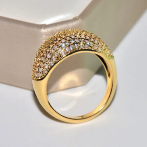 Real Gold Rings Women Full Diamond Fine Jewelry Wedding Anniversary Party for Girlfriend&Wife Gift Bijoux Femme