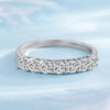 Houtros 3mm Moissanite Rings for Women S Sier 7 Stone Engagement Wedding Sparkling Diamond Ring Fine Jewelry Gift