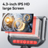 7c6329234d44e56f 4.3-inch Bi-Directional Borescope, 8.0mm Camera, HD 1080P with LED Illumination for Automotive Repair, Plumbing Inspection