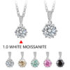 1 Carat Round Brilliant Cut D Color Pendant Sier Moissanite Diamond Test Past White Gemstone Necklace
