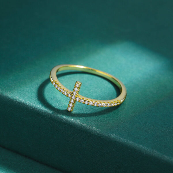 7c73b7fe5dc9734a NEW Fashion Gold Cross Full Of Diamonds Couple Ring For Women Original Sterling S Sier Engagement Bridal Gift Jewelry