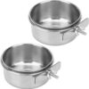 7c7df99928d7cf11 2pcs VVNIAA Stainless Steel Bird Bowls with Clamp, Durable Water Bowl, Feeding Cups, Chinchilla Food Bowl, Bird Dishes for Cage, Bird Cage Feeders and Waterers