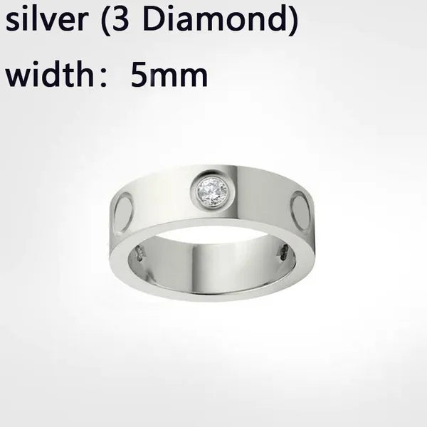 7c830ff5035d8e75 Classics Love Ring designer women 4mm 5mm 6mm Gold Plated With diamonds Designer for lovers Wedding ring Anniversary Jewelry gift with box