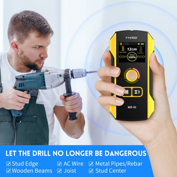 7cab6ad127559c0c FNIRSI WD-02 Wall Detector Stud Finder New Design Positioning Hole TFT Display AC Live Cable Wires Metal Wood Stud Wall Scanner