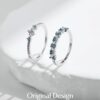MODIAN 925 Sterling Silver Exquisite Eternity Band Paraiba Color CZ Ring Mint Green Stackable Rings For Women Fine Jewelry