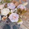 N&T NIETING Artificial Flowers, 25Pcs Fake Flowers Roses Perfect for DIY Wedding Bouquets Centerpieces Bridal Shower Party Home Flower Arrangement Decorations, Rainbow Color