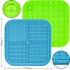 Licking Mat for Dogs Cats 2 Pack, Dog Peanut Butter Lick Pad with Strong Suction Cups for Calming, Reduce Anxiety Boredom (Blue & Green)