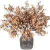 7cf04b3571c2f7c6 Momkids 6 Pcs Babys Breath Bulk Artificial Faux Silk Flower Gypsophila Bouquet Winter Real Touch Fake Floral for Office Kitchen Wedding Restaurant Centerpieces Christmas Party Decor (White)