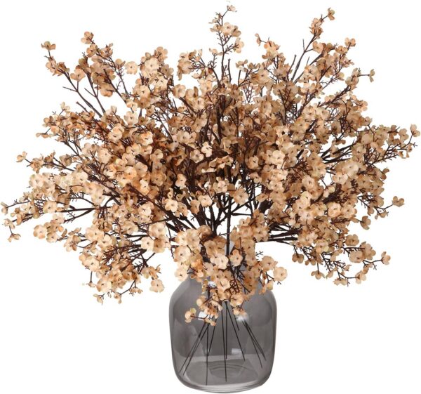 7cf04b3571c2f7c6 Momkids 6 Pcs Babys Breath Bulk Artificial Faux Silk Flower Gypsophila Bouquet Winter Real Touch Fake Floral for Office Kitchen Wedding Restaurant Centerpieces Christmas Party Decor (White)